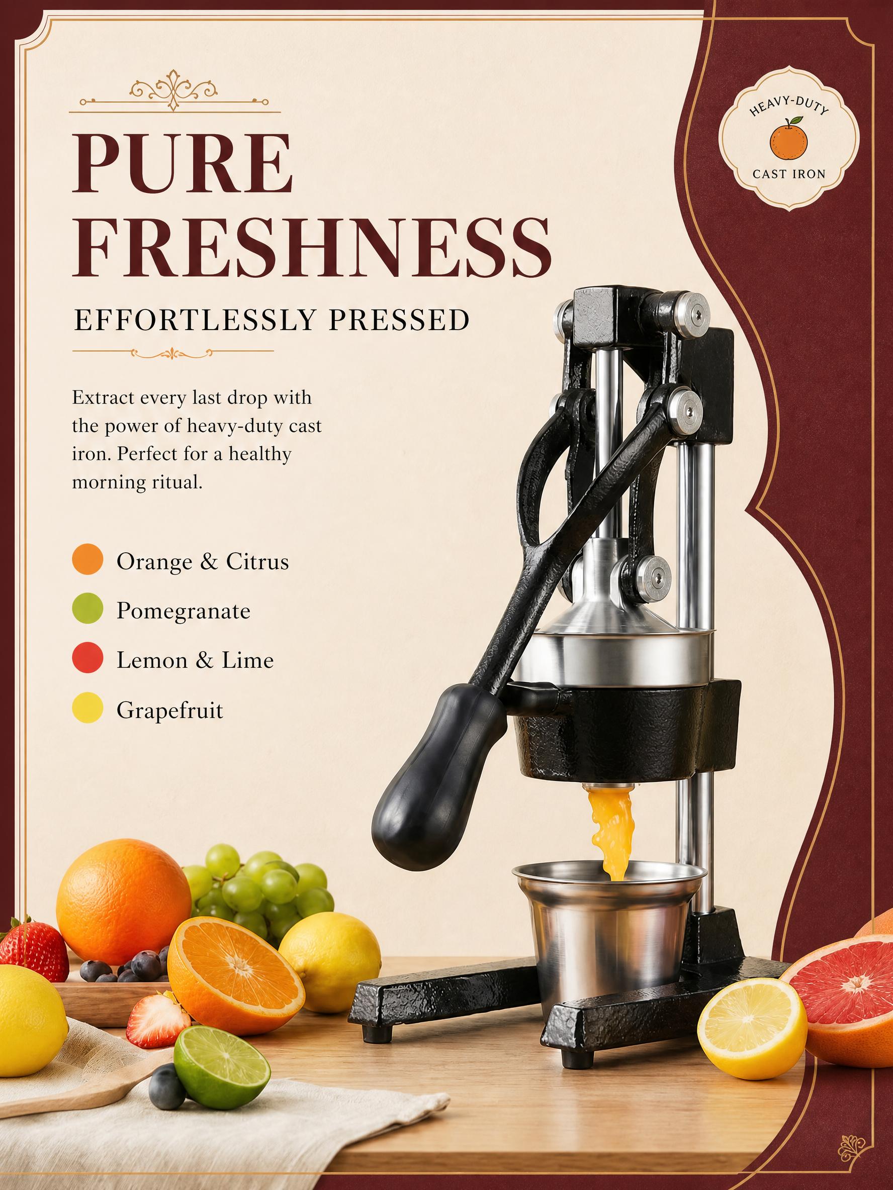 Citrus Juicer Bar - Ręczna wyciskarka do owoców, ręczna wyciskarka